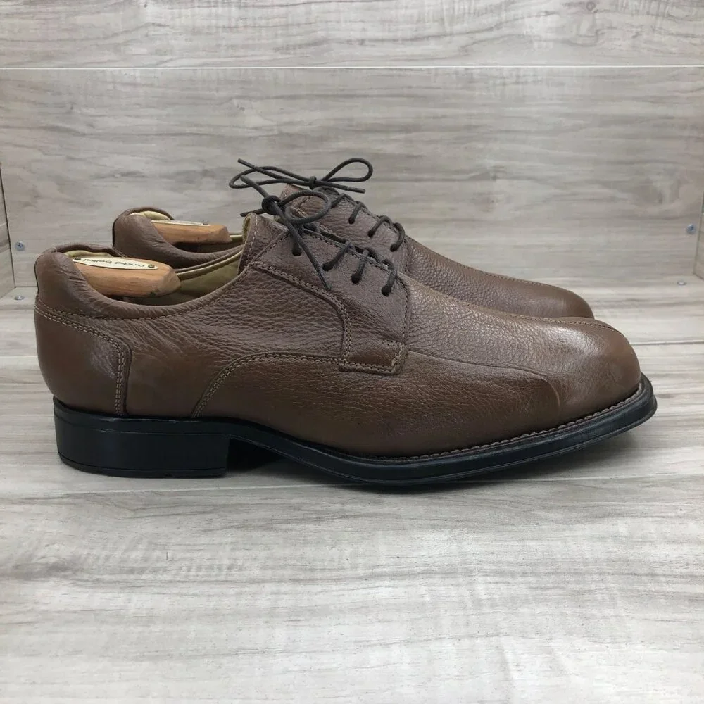 Belvedere Shoes Mens 12 EEE Baybridge Brown Leather Lace Up Derby Oxfords